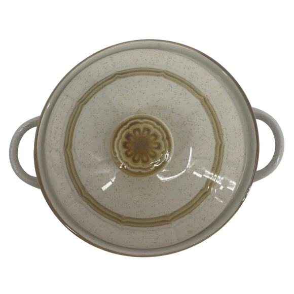 Vintage Bean Pot Crown Manor Floral Garden Casserole Stoneware Lid Serving Japan - Picture 3 of 7